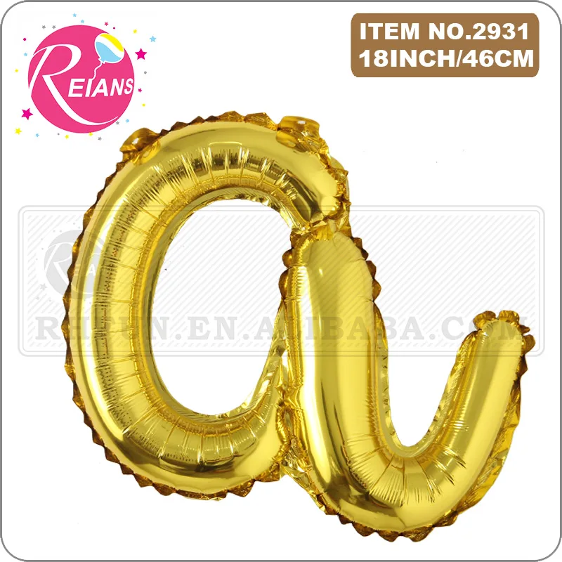 16 inch Gold Happy Birthday letter A-Z balloons Lowercase letters handwriting style letters ballons birthday party decor Globos