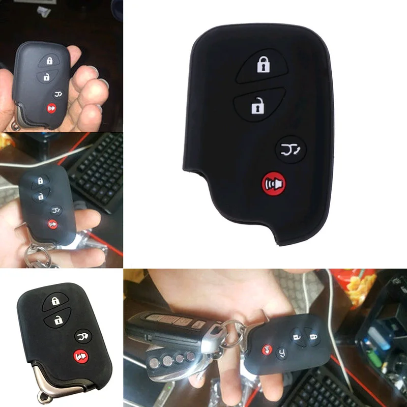 Funda de silicona con 4 botones para mando a distancia de coche, Carcasa protectora para Lexus ES240, ES350, RX270, RX350