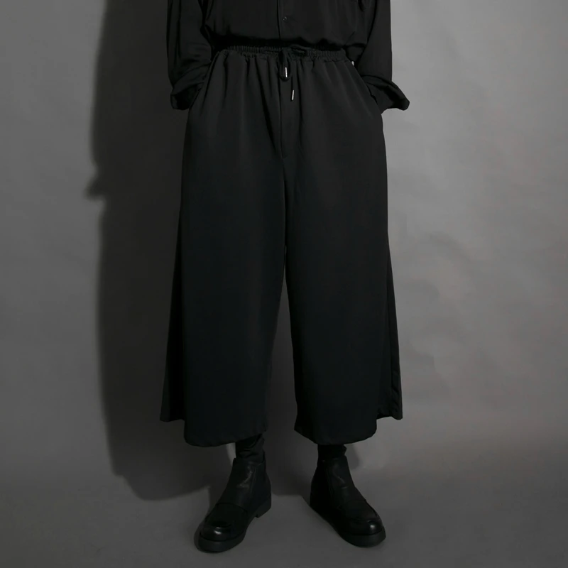 

Dark wind personality fashion trendy brand loose wide-leg flared culottes casual loose nine-point pants men