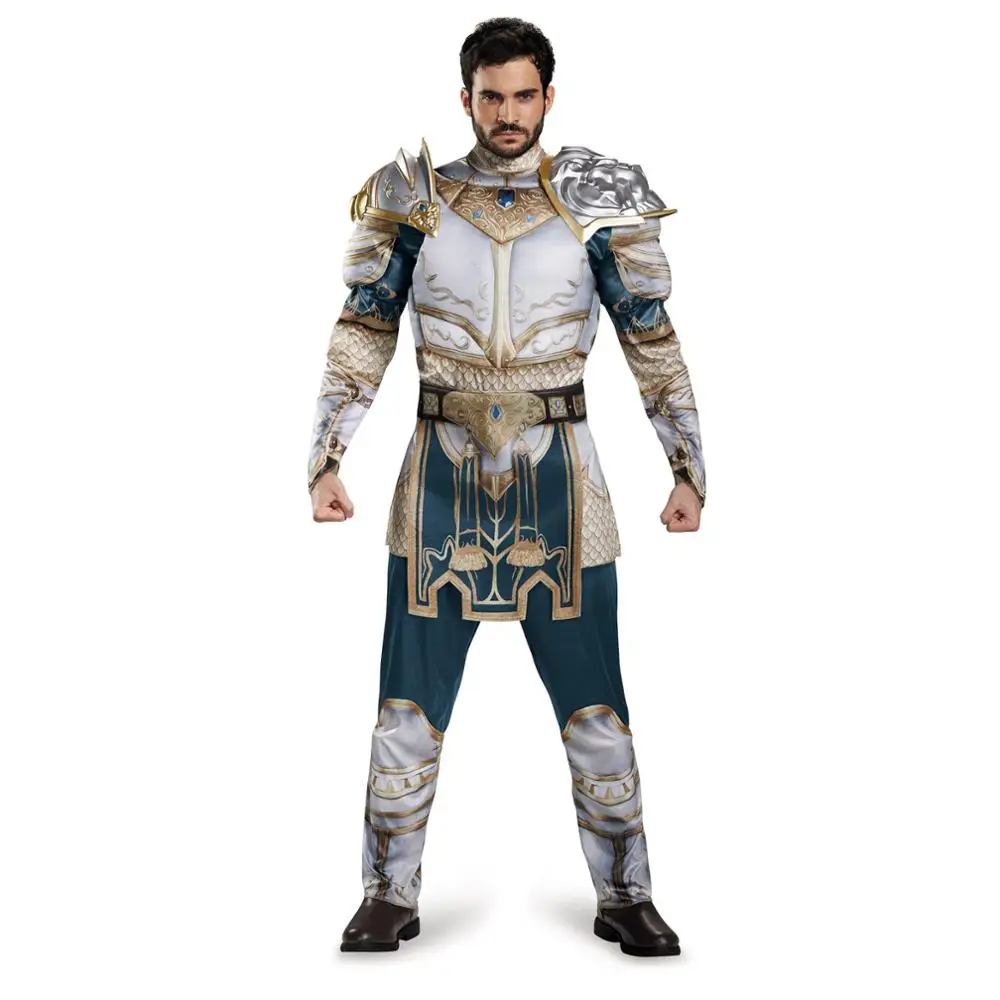 Snailify WOW Movie Character Cosplay Men Warcraft King Llane Muscle Costume Medieval King Costume Shield