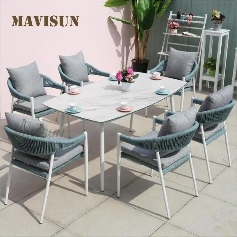 

Postmodern Outdoor Home Furniture Sofa Rest Relaxing Chairs With Coffee Table For Leisure Dining Set Simple Net Wet Custom