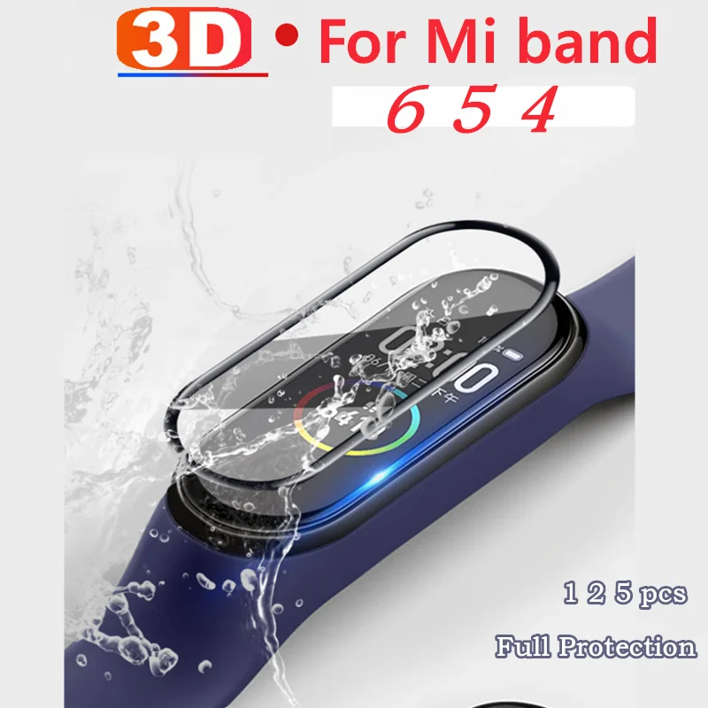 1-5 stücke 3d schutz folie für mi band 6 5 4 volle abdeckung explosions geschützte kratz feste schutz