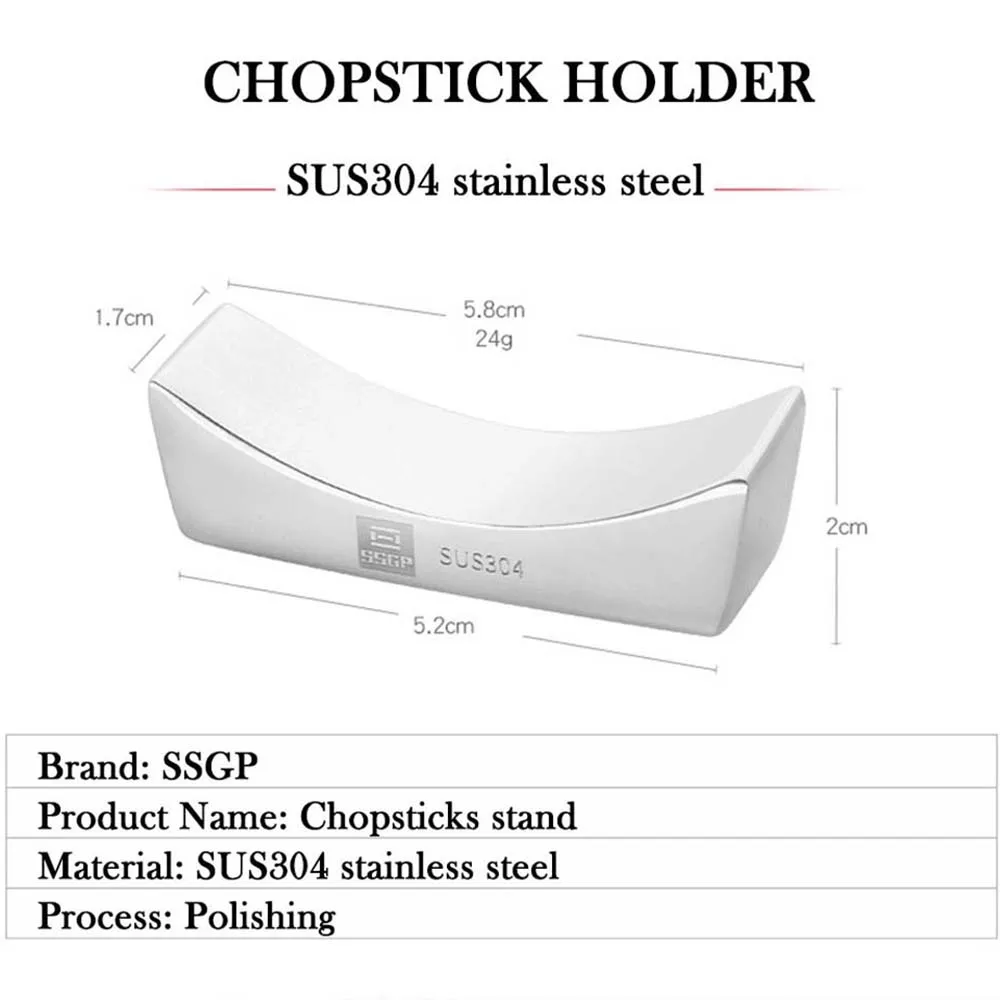 Chinese Chopsticks Holder, 304 Stainless Steel, Rest Stand, Metal, Reusable Knife, Spoon, Kitchen Tableware