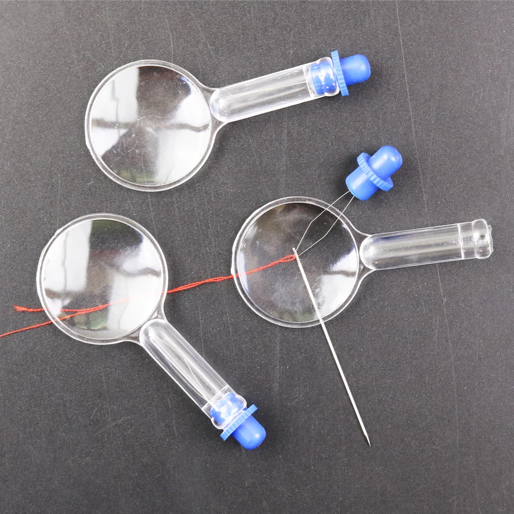 4Pcs Magnifier Needle Threader Plastic Bow Wire Insert Craft Tool Sewing Needle Threader DIY Craft Quilting Needlework Tools