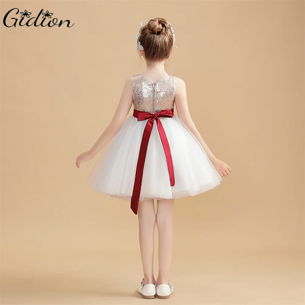 Kurzes Blumen mädchen kleid für Kinder geburtstags abend party hochzeits ballett festzug zeremonie bankett ereignis junior brautjungfer kleid