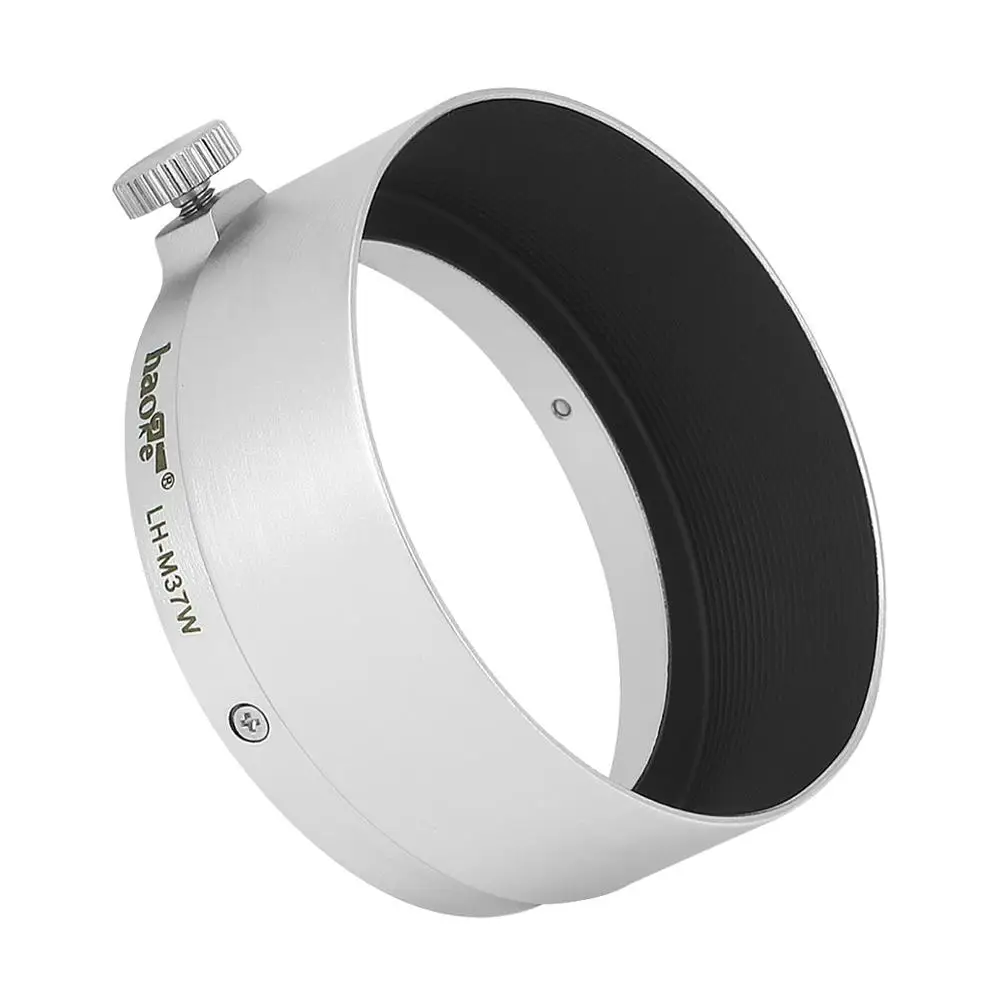 Haoge LH-M37W Metal Lens Hood for Leica Leitz Elmar 3.5cm 35mm f3.5 replace A36 Silver