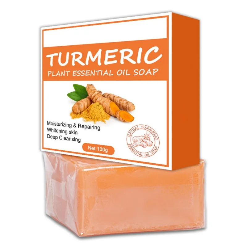 100g Turmeric Soap Body Face Cleansing Old Ginger Skin Care Moisturizing Mild Face Washing Beauty Health Acne Pore Shrink