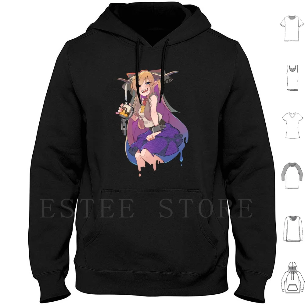 Suika Drinking Hoodies Ibuki Suika Suika Youkai Oni Drinking Beer Touhou Touhou Anime Manga Game Cute Moe Kawaii