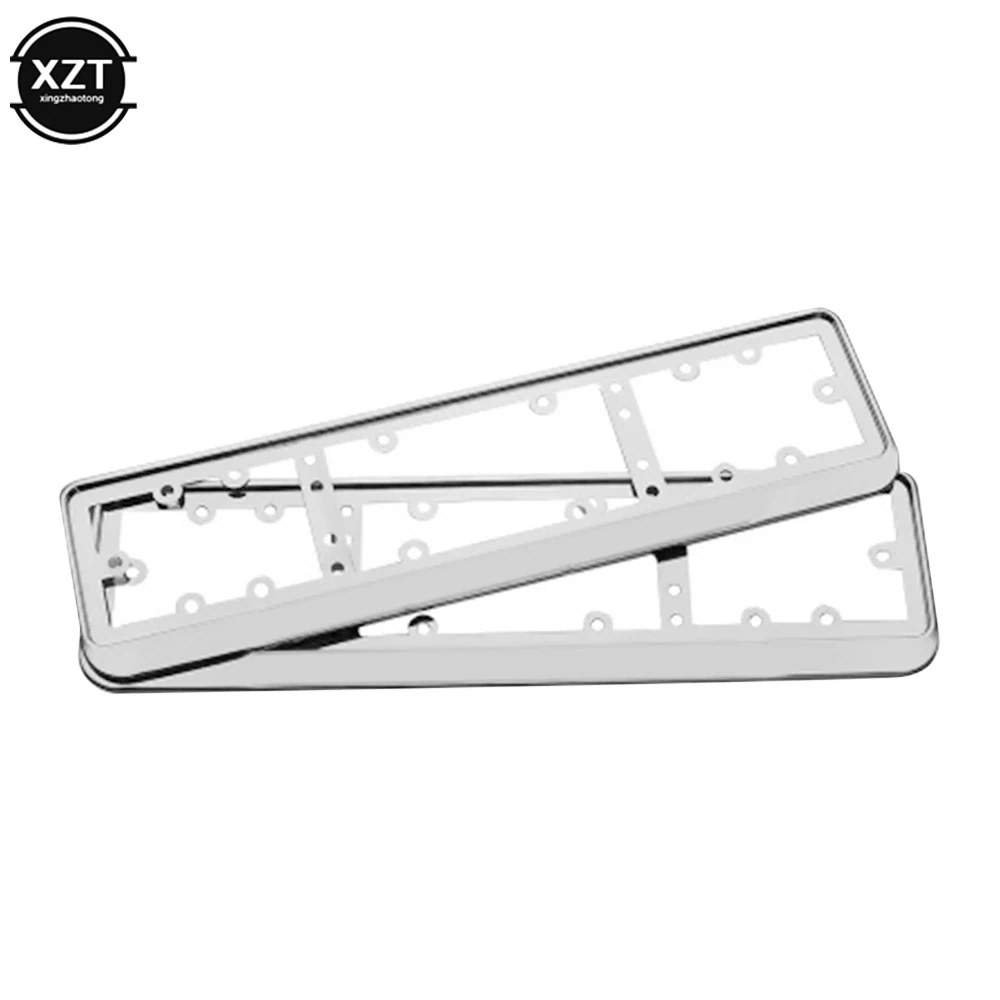 2Pcs Aluminum alloy EU Vehicle Decor Universal License Plate Frame Cover Holder