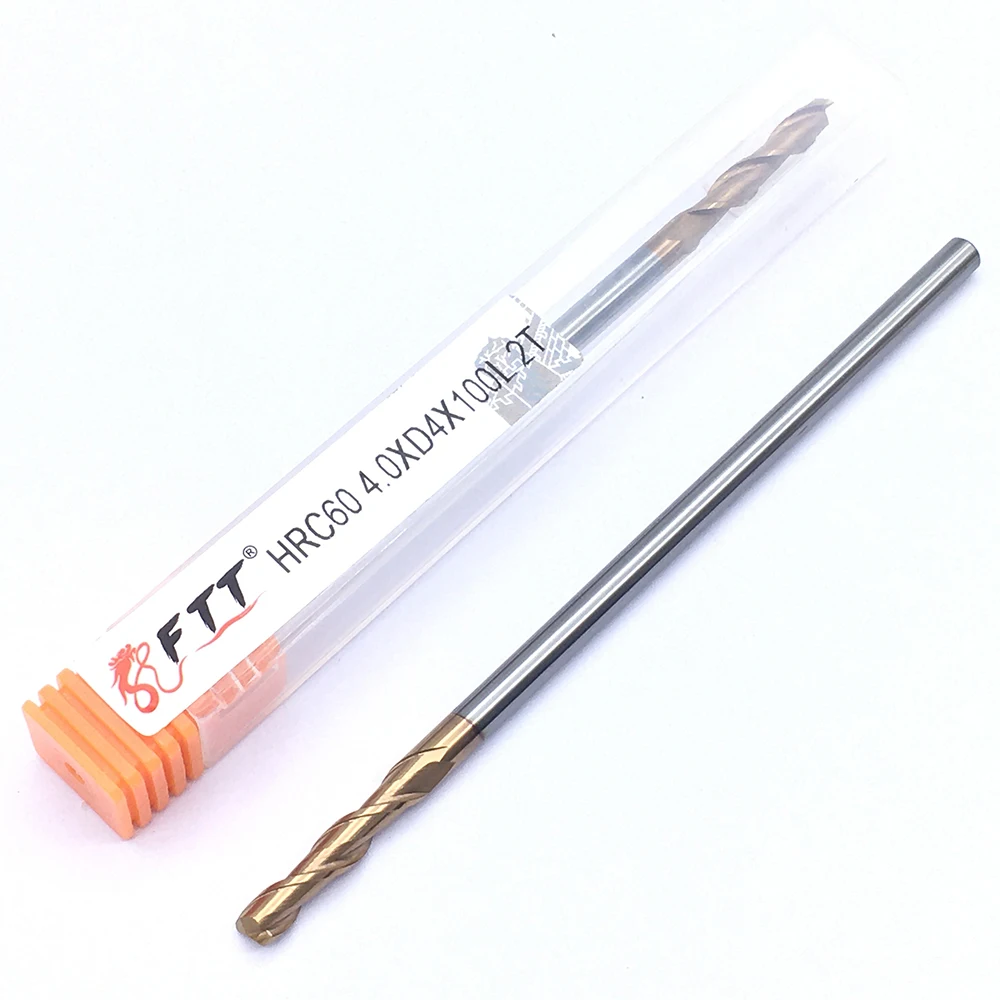 1PCS HRC60 2F 4.0XD4X100L 텅스텐 강철 밀링 커터 Endmill 합금 Maching 밀링 머신 도구 철강 목공 CNC