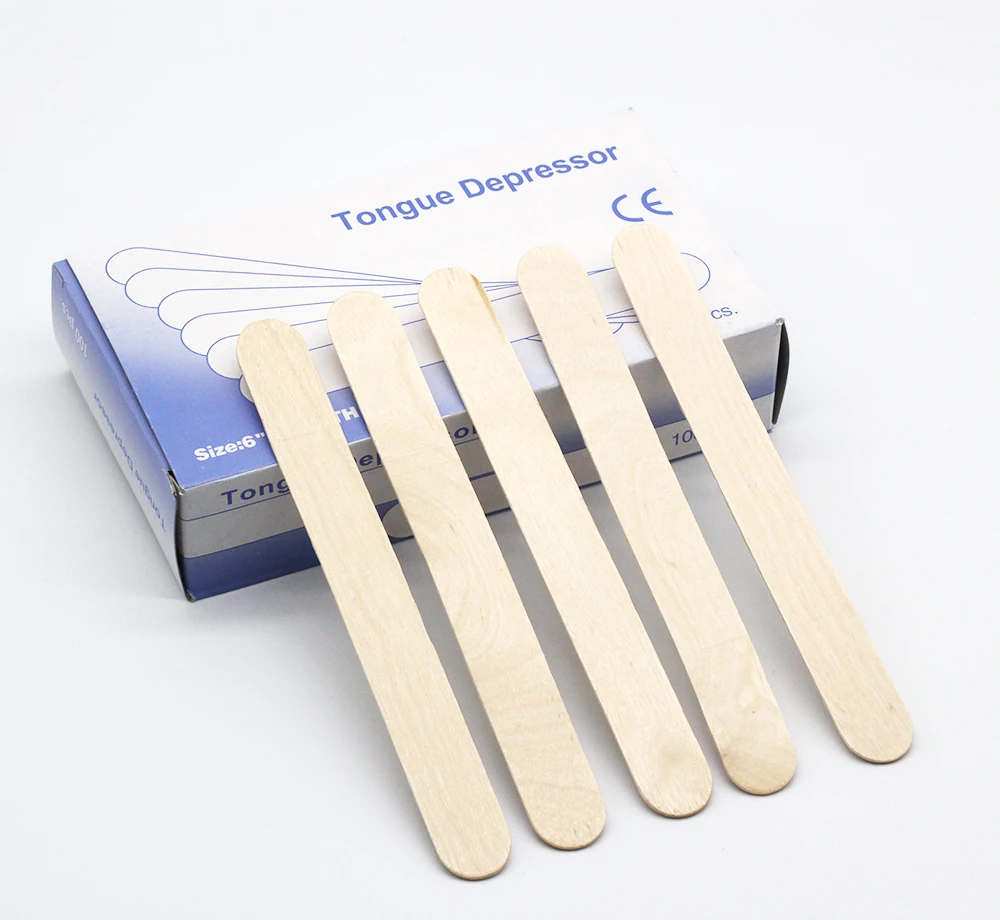 Without Sterile bag package Medical Wooden Tongue Depressors for Hair Removal Stick