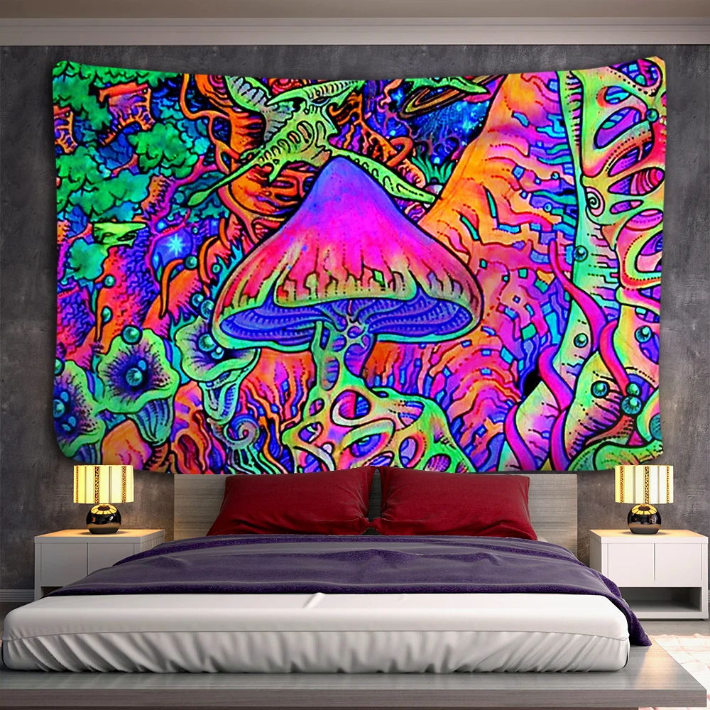 

Psychedelic Mushroom Mandala Tapestry Wall Hanging Bohemian Gypsy Psychedelic Tapiz Witchcraft Tapestry