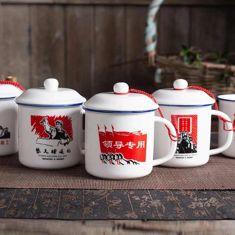 Chinese retro mug,Coffee Mugs Camping Drinkware White porcelain tea cup,Mr. Mao mug,Coffee Milk Tea Mug Afternoon tea cups