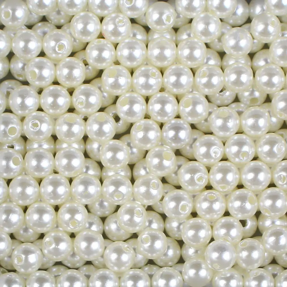 Wholesale 4 6 8 10 12 14mm Beige ABS Pearl Imitation Pearl Round Beads For DIY Jewelry Making Clothing Shoes Bags Accessories