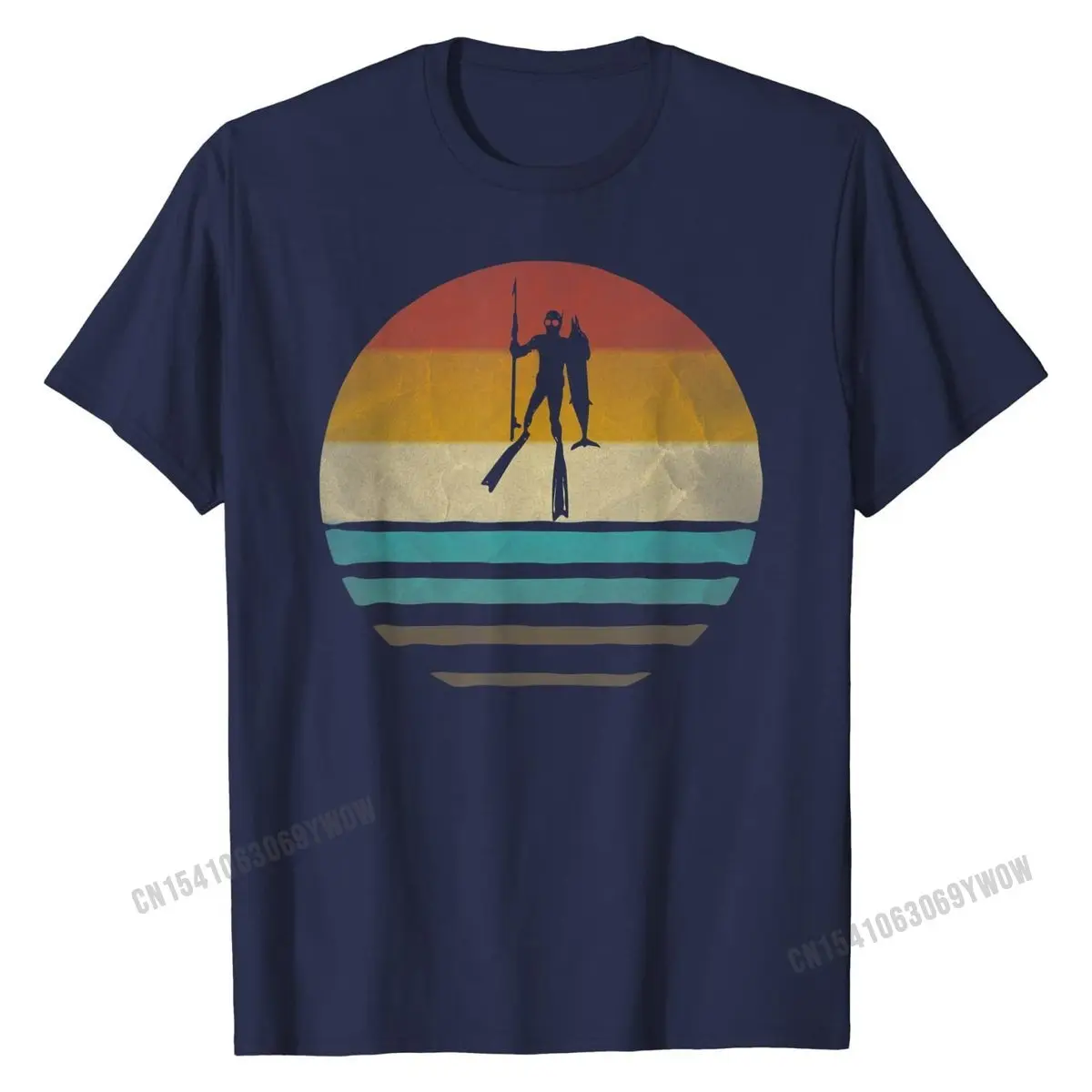 Spearfishing Shirt Retro Vintage Silhouette Distressed Gift New Coming Casual T Shirt Cotton Men Tops Tees Casual