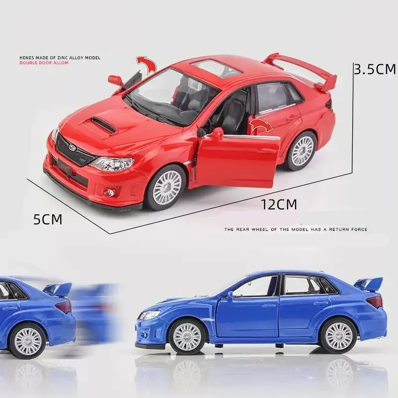 1:36 Subarus Impreza WRX STI โลหะผสมรถแข่งของเล่นรุ่น Diecasts จำลองโลหะรุ่นรถดึงกลับคอลเลกชันเด็กของขวัญ