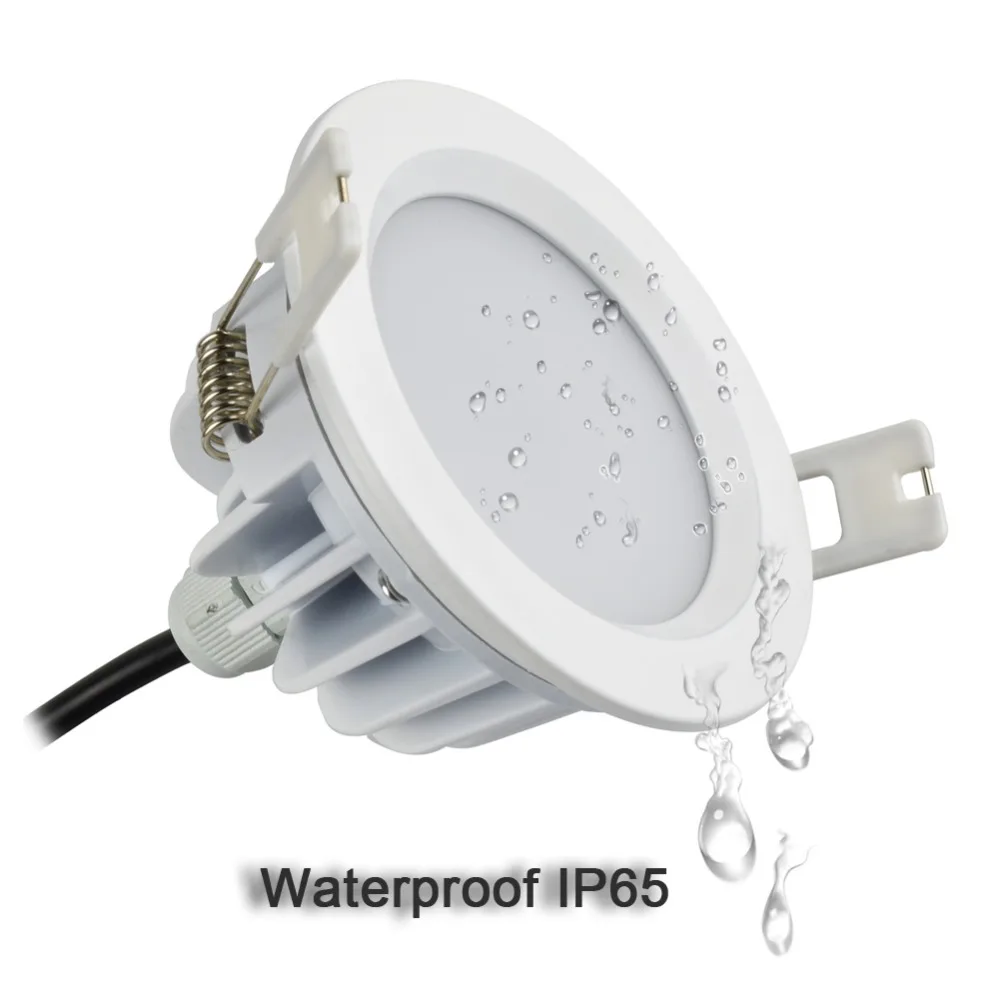 Downlight LED IP65 7w 90mm 3.5inch, rozmiar otwarty otwór 80mm 3inch AC 85-265V IP65 do zewnętrznej łazienki Sauna Sufitowe światło punktowe