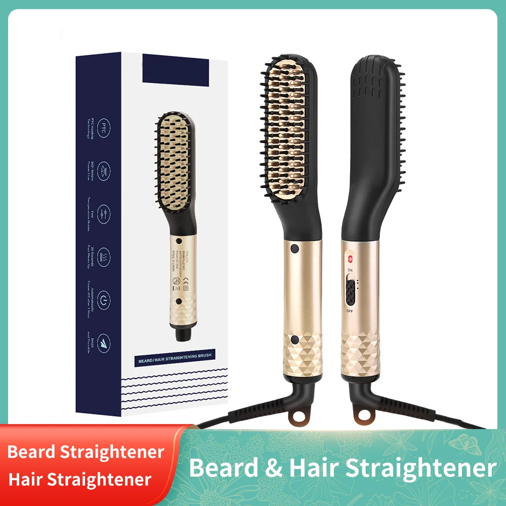 

Hair Comb Brush Beard Straightener Multifunctional Hair Straightening Comb Hair Curler Quick Beard Hair Styler Hot Comb For Men