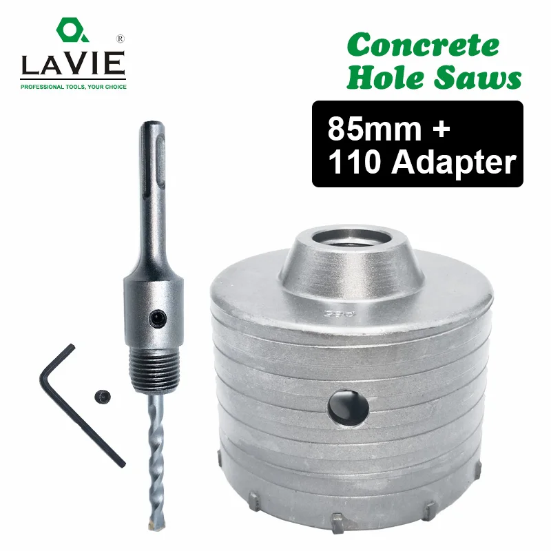 

LA VIE 1 set SDS PLUS 85mm Concrete Hole Saw Electric Hollow Core Drill Bit Shank 110mm Cement Stone Wall Air Conditioner Alloy