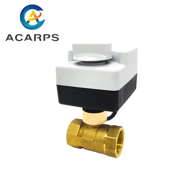 

3/4" Brass Electric Ball Valve Three-Wire Two-Control Two-Way Electric Actuator Internal Thread With Manual Switch AC220V