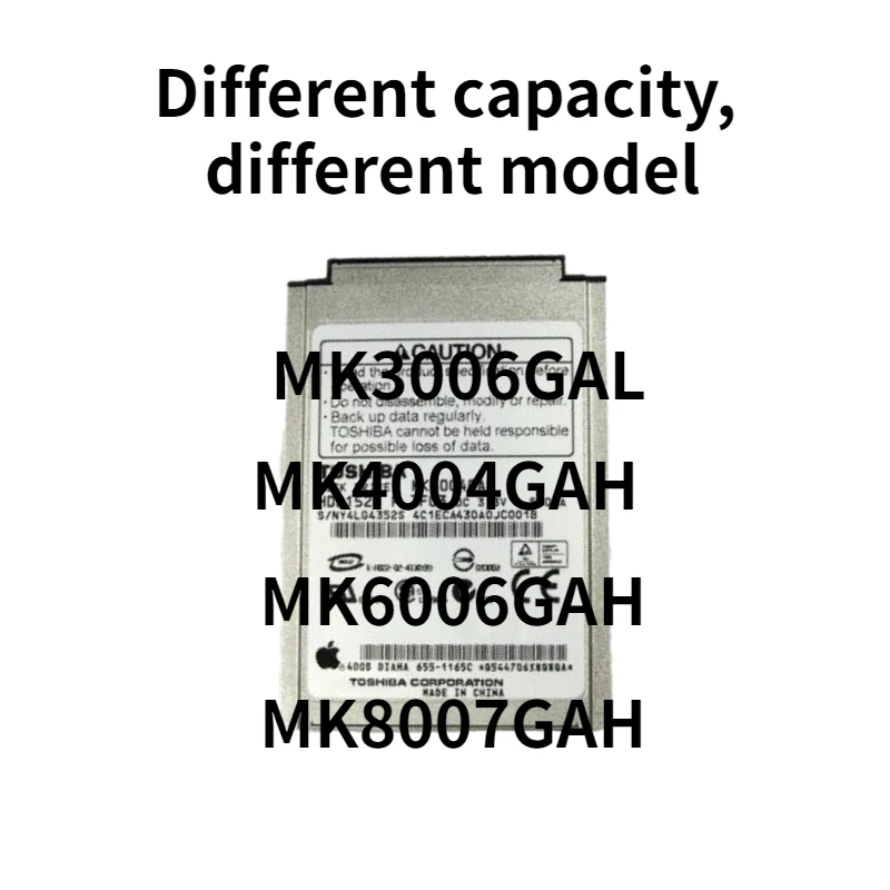 1.8 polegadas cf interface 40gb, 60gb, disco rígido do ipod do disco rígido do portátil de 80gb mk4004gah