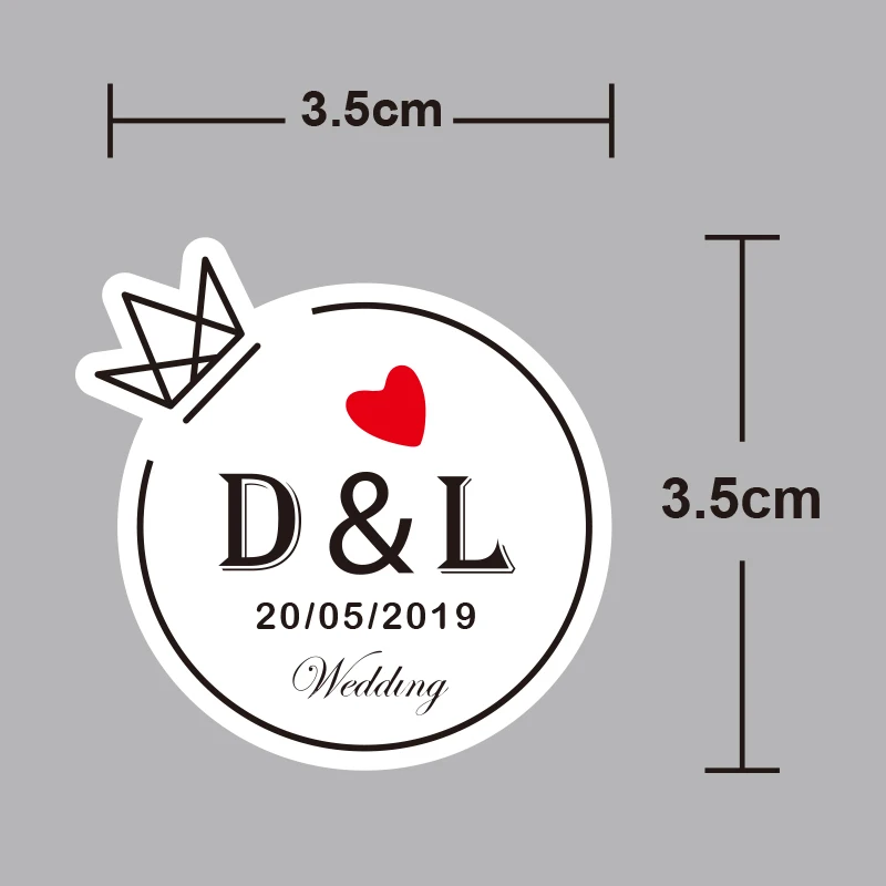 100PCS 3.5cm Wedding Stickers Customized Invitations Sealing Stickers Birthday Signs Photos Candy Gift Tags Stickers Waterproof