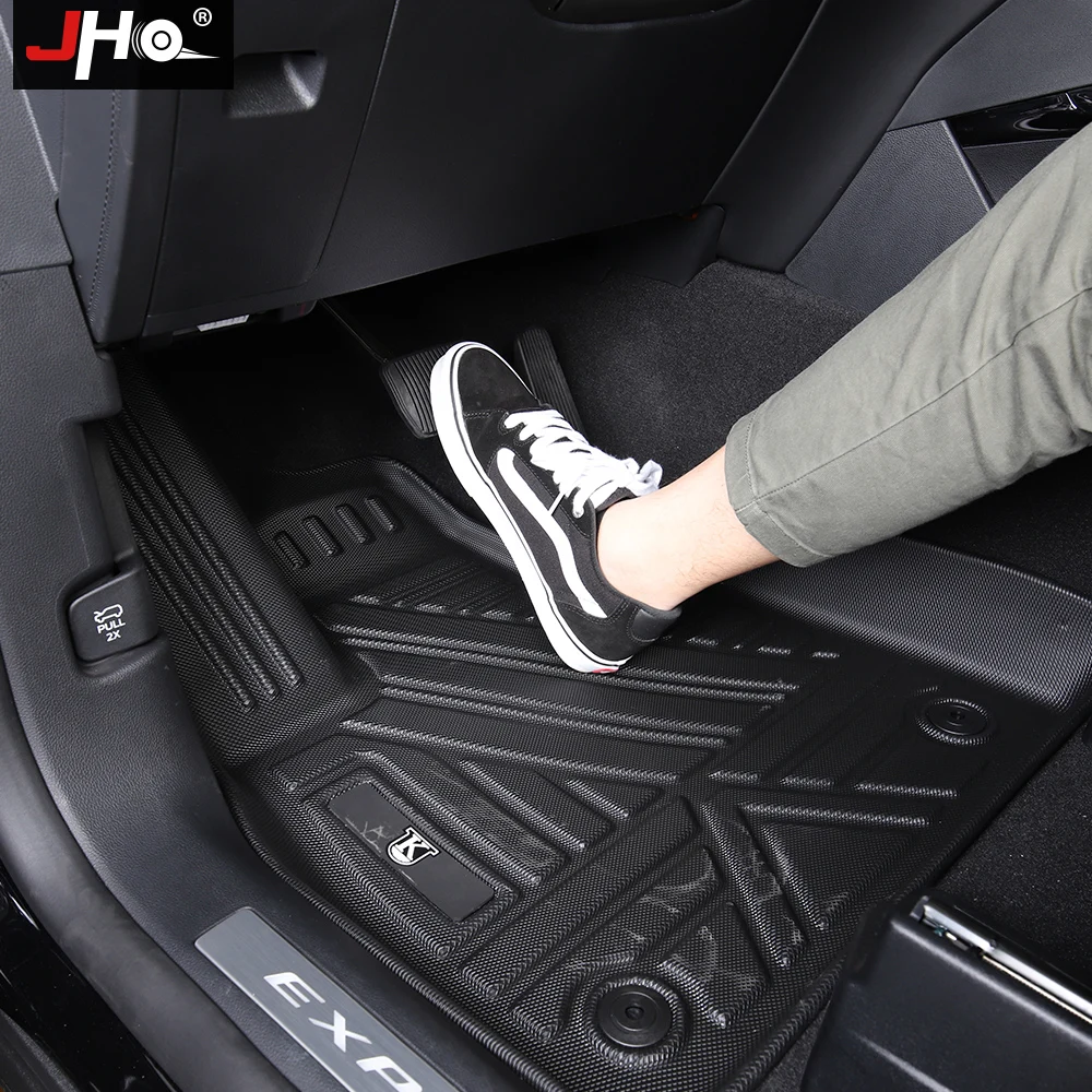 JHO Car Rubber Floor Mat Carpet Cover For Ford Explorer 2020 2021 Base Limited XLT Platinum ST Interior Accessories