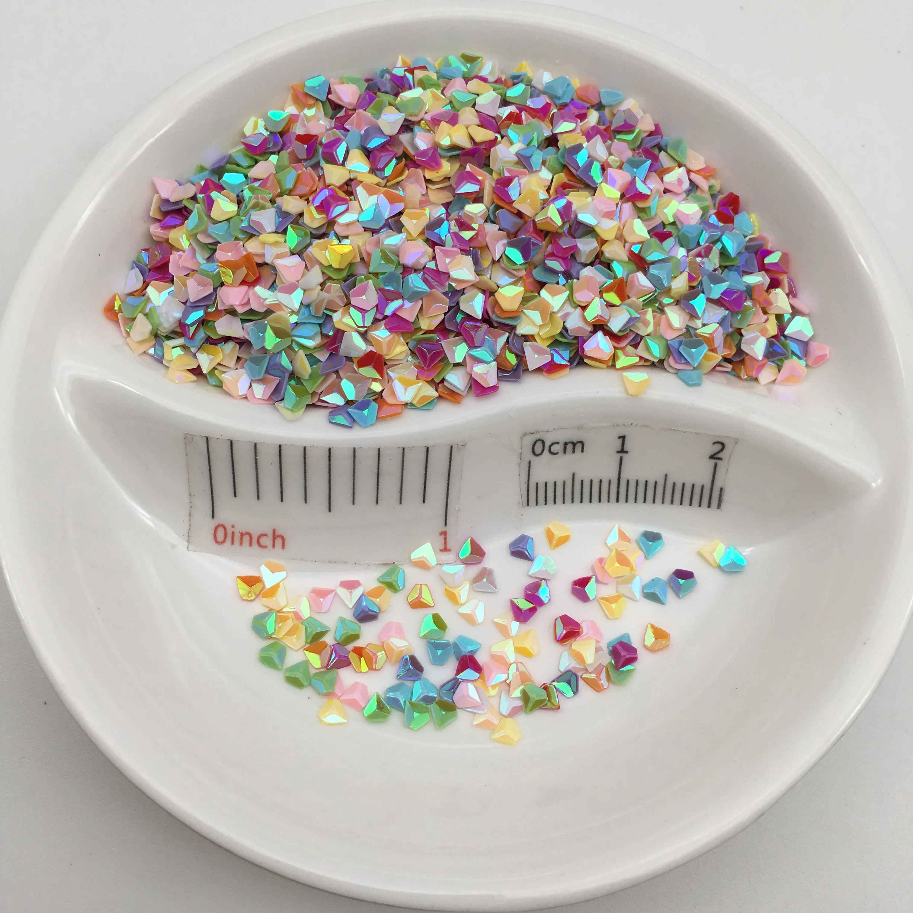 20g 3mm 3D Diamond Nail Sequins Rhomb Colorful Glitter Flakes Paillette Manicure 3D Nail Art Decoration