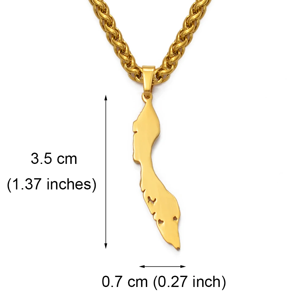 Anniyo Curacao Islands Map Pendant Necklaces Women Men Silver Color/Gold Color Stainless Steel Jewelry Maps  #131021