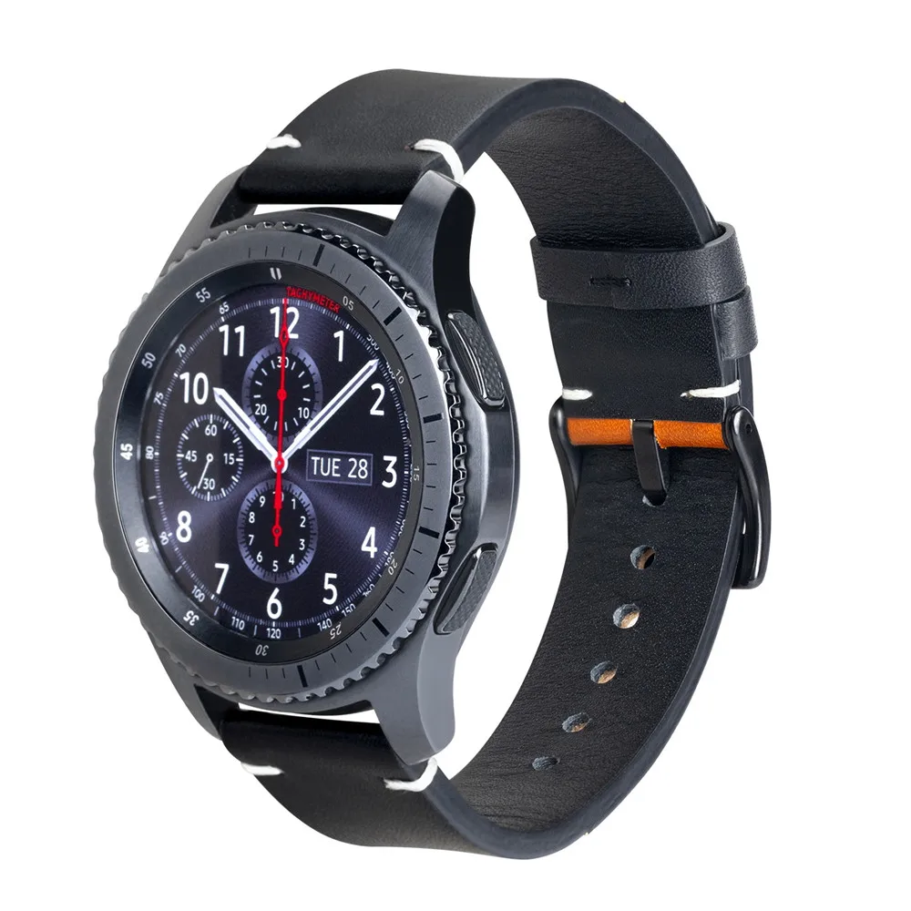 20/22mm Leather Band for Samsung Galaxy Watch 4 6 5 3/46mm/42mm/active 2 Gear S3 /S2/Sport bracelet Huawei watch GT/2/2e Strap