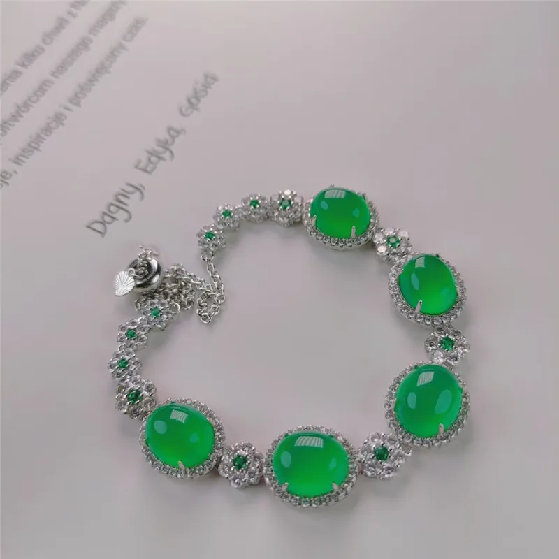 

Natural Green Jade Bracelet Beads Silver 925 Jewelry Bracelet for Women Gemstone Peridot Bracelets Charms Bracelet Classic