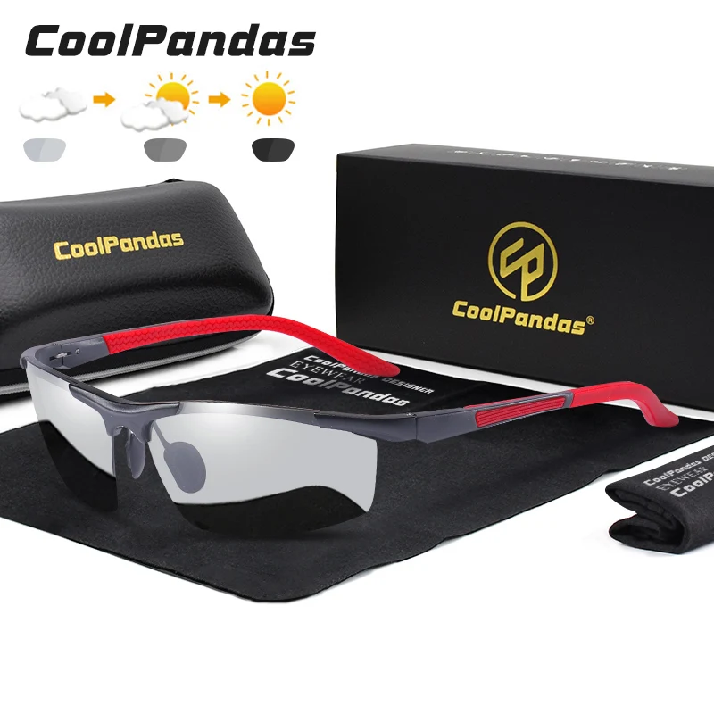 CoolPandas 2020 Top Aluminum Magnesium Photochromic Sunglasses Polarized Men Women Driving Goggles Sun Glasses zonnebril heren