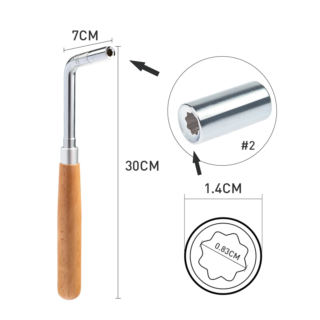 Piano Tuning Hammer Straight Solidwood Handle Wrench Tuner Repair Tool Portable Lever
