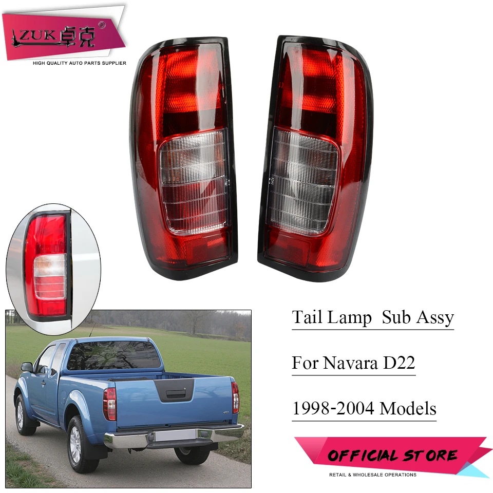 ZUK Tail Light Rear Brake Stop Lamp Taillight Taillamp Assy For NISSAN NAVARA NP300 D22 1998-2004 With Cable Bulbs