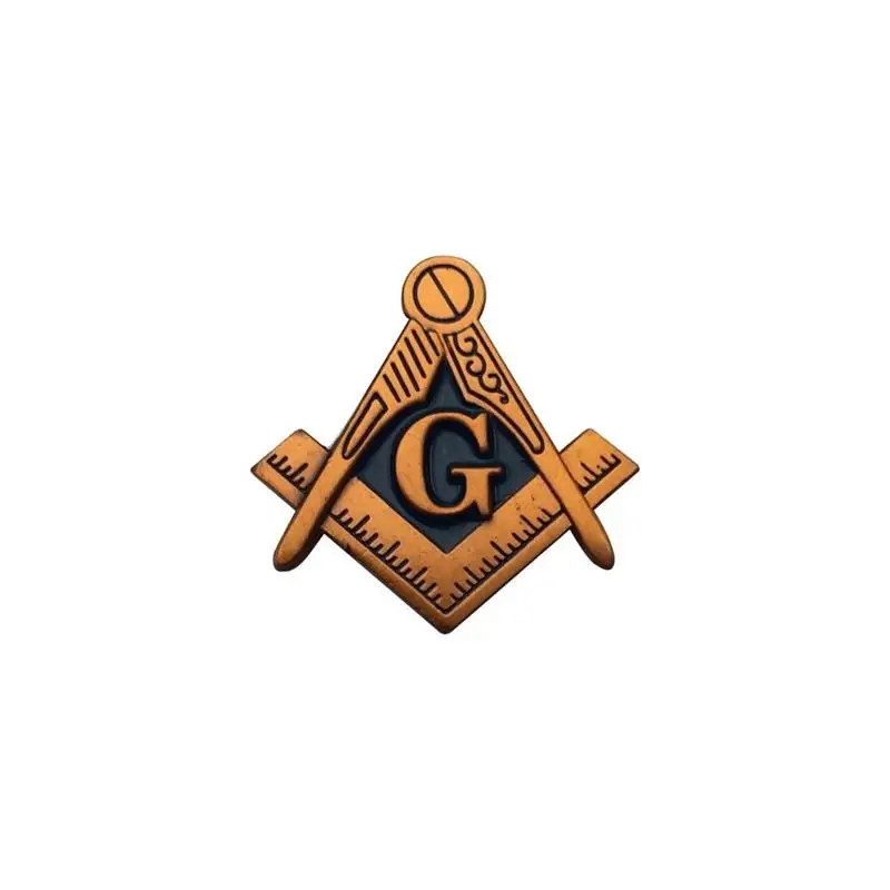 Masonic Lapel Pins, Antique Bronze, Copper, Compass and Square Enamel Brooch, Gifts Badges with Butterfly Clutch,25.4mm
