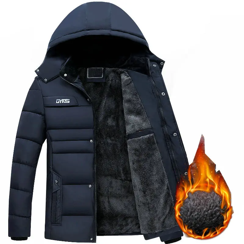 Thick Warm Winter Parka Men Fleece Hooded Men Winter Jacket Coat Military Cargo Jackets Mens Overcoat Streetwear Dropshipping