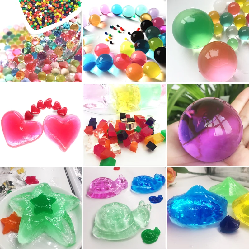 9 bags/lot Crystal Soil Hydrogel polymer Water Beads Orbiz Gel Growing Water Balls decorative balls flower wedding Home Decor