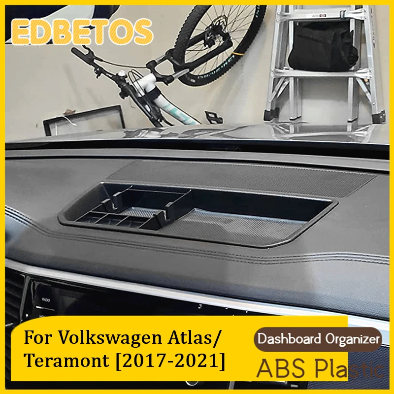 Teramont Dashboard Storage Box Organizer For Volkswagen Atlas 2018-2020 2021 2022 2023 Interior Phone Holder Center Console Tray