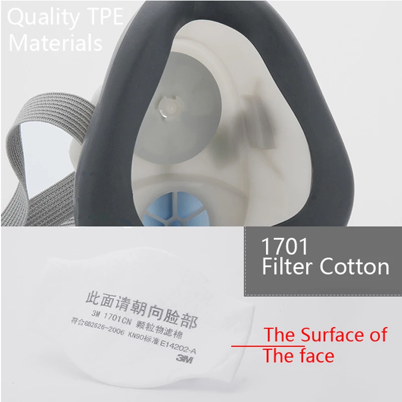 3M 1212 1701 Filter cotton Half Face Gas Mask Anti industrial conatruction Dust pollen anti-particle dust cover Gas Mask