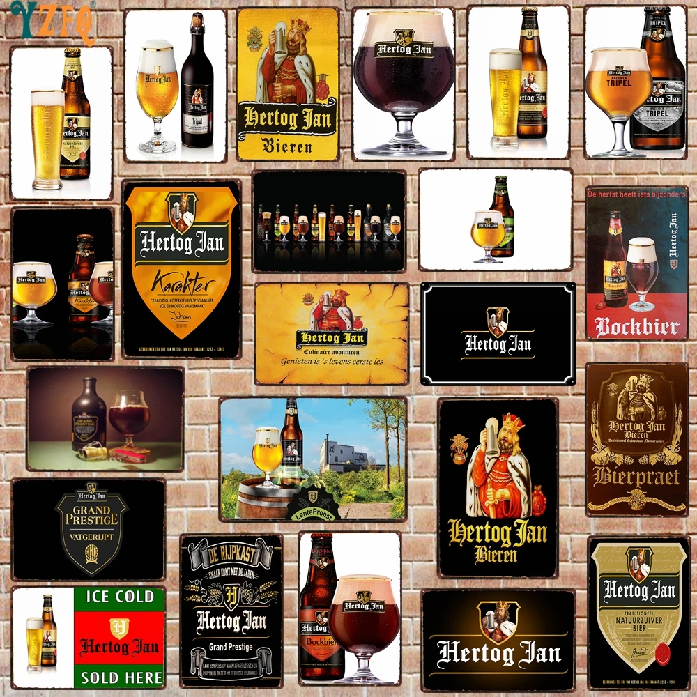 Beer Plaque Metal Vintage Poster Wall Retro Bar Cafe Shop Restaurant Home Man Cave  Decor Wall Stickers  DU-8031B