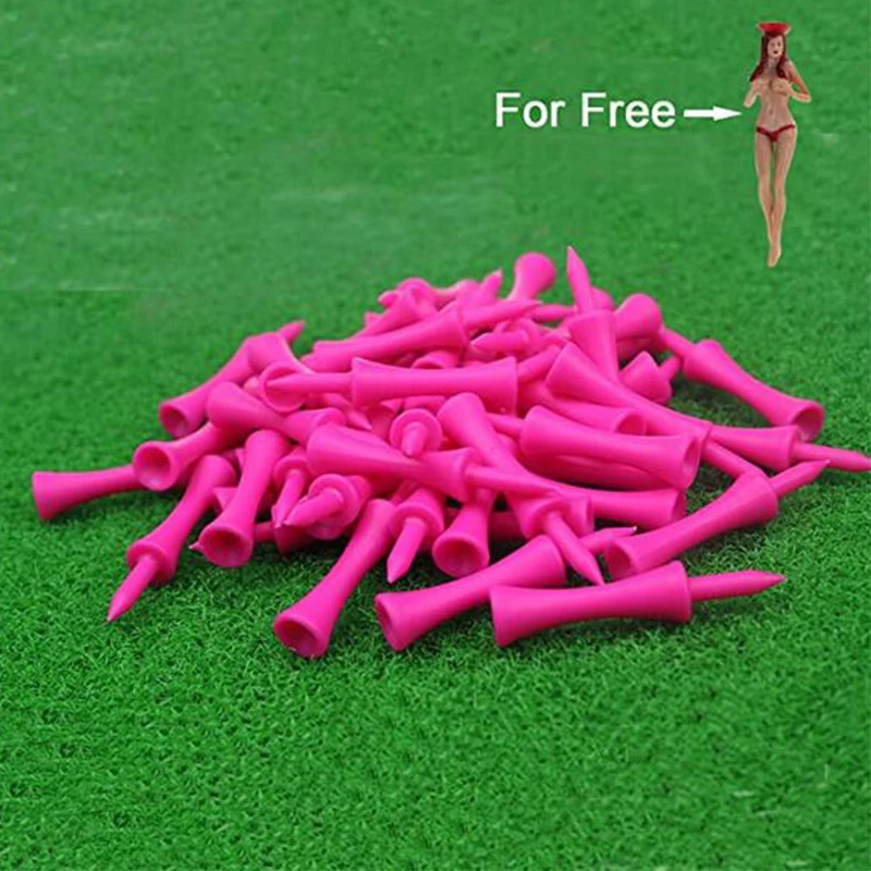 CRESTGOLF 60mm Step Down Golf Tees Unbreakable Reusable Plastic Golf Tee Holder for Golfer Practice Training 50pcs/Bag