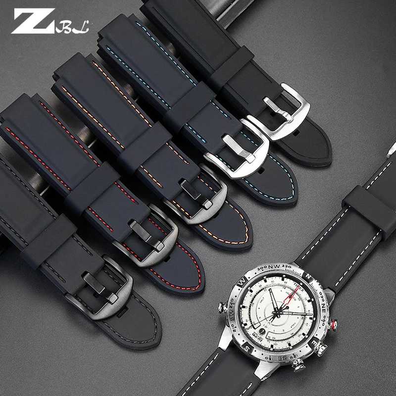 For men's Timex T2N720|T2N721|T2p141|T2n722|723|738|739 Watchband waterproof rubber Strap 24*16mm lug end with tools Screw pins