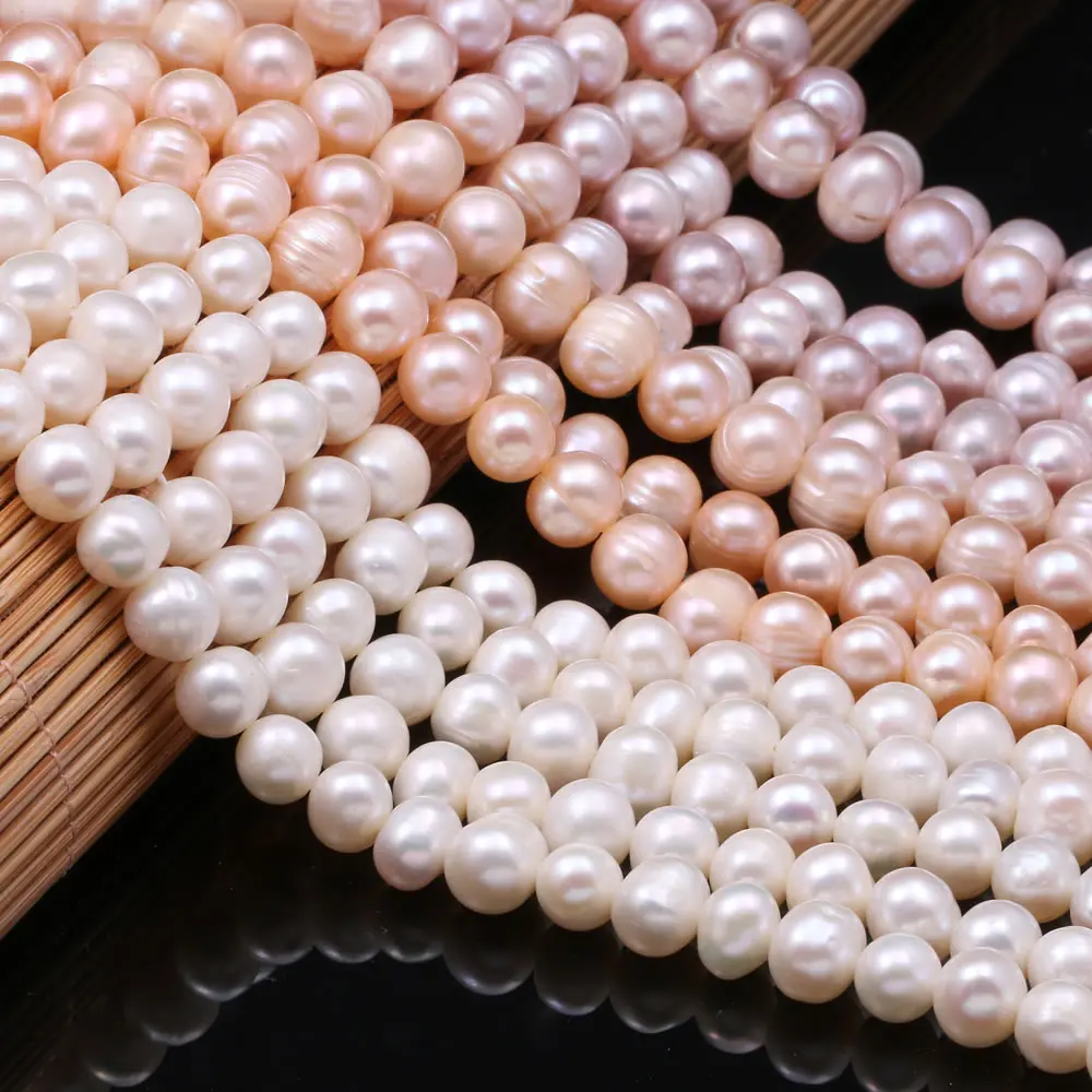 Natural Freshwater Pearl Beads Round Ball Pearls Loose Beads Accessories Jewelry Making DIY Necklace Bracelet for Women 36cm