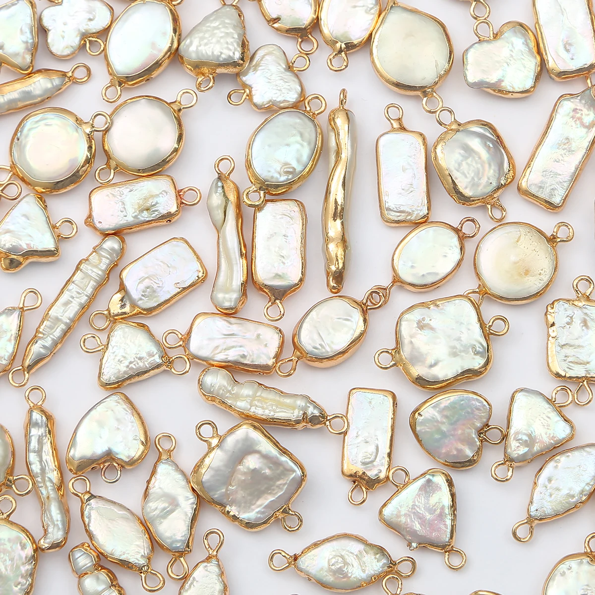 1pc Natural Freshwater Pearl Charms Connector Pendant for DIY Earrings Bracelet Necklace Jewelry Making Findings Accessories