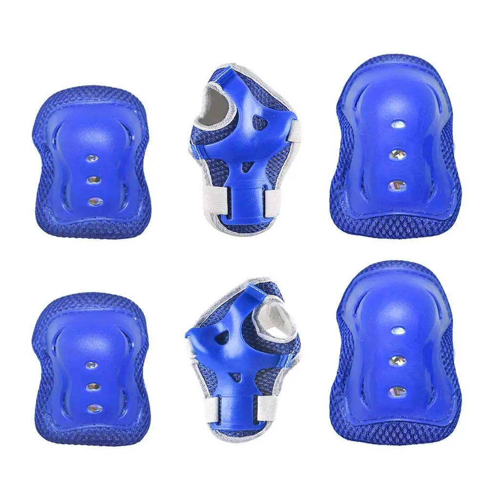 BMX Bicycle Push Scooter Skate Board Protective  Knee Elbow Wrist Pad Blue