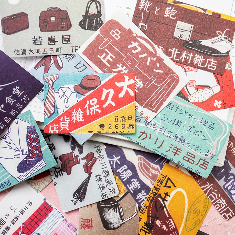 Vintage Japanese-style Poster Stickers DIY Scrapbooking Base Collage Mobile Diary Happy Planner Gift Seal Decoration