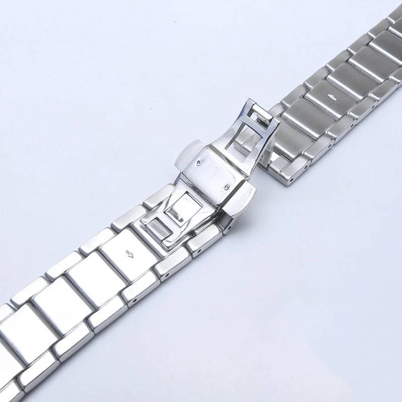 Curve end stainless steel original male strap for Armani AR2447 2448 2434 2432 2433 series watchband 22mm black silver bracelet