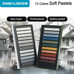 Simbalion-boceto de tiza de colores Pastel suave, suministros de dibujo de tonos fluorescentes, vida y naturaleza, 12 colores