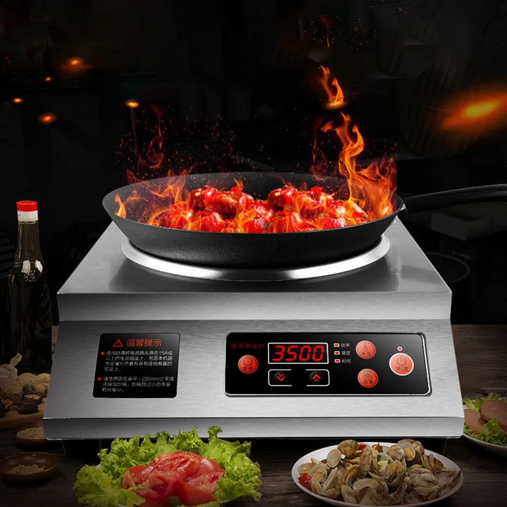 High-Power 3500W Induction Cooker Household Stainless Steel Battery Stove Commercial Induction Cooker Kitchen Cooking