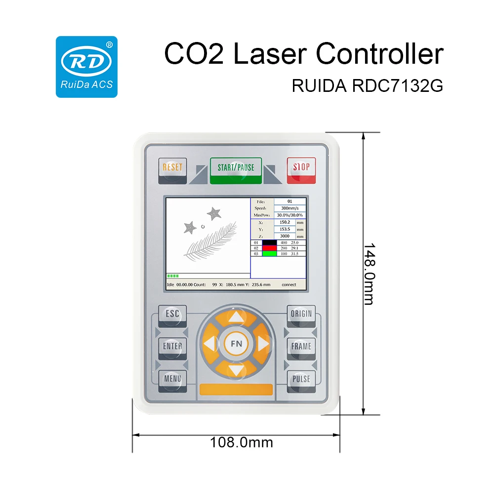 Ruida RDC7132G CO2 Laser Controller CNC System Laser Control Panel for CO2 Laser Engraving Cutting Machine ReplaceTrocen Leetro